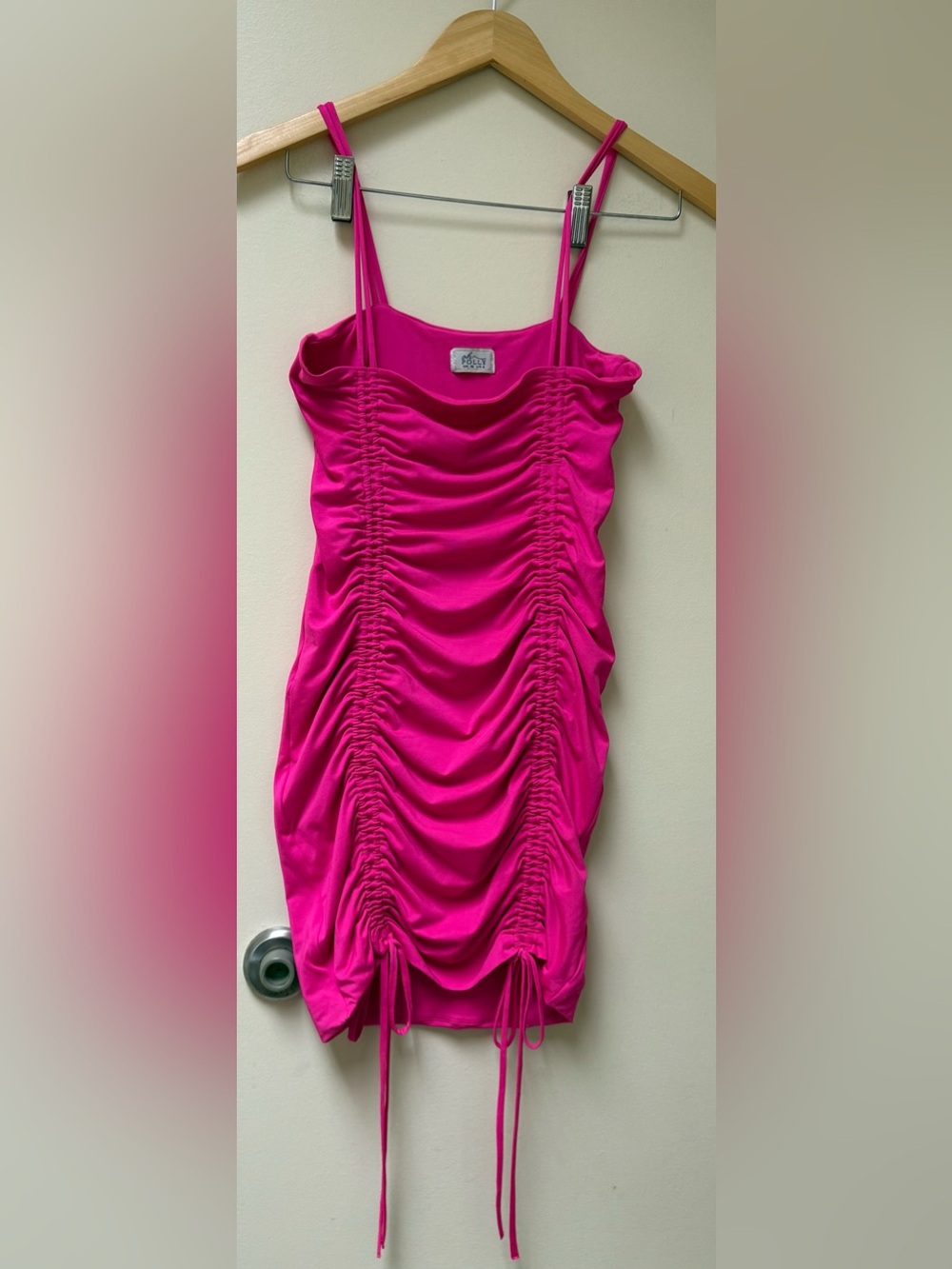 Oh Polly Hot Pink Ruched mini dress 🌸